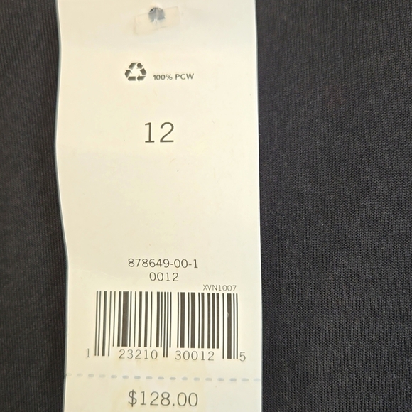 Banana Republic Black Asymmetrical Flounce Dress Scuba Midi Size 12 NWT - Picture 7 of 14